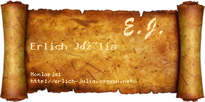 Erlich Júlia névjegykártya
